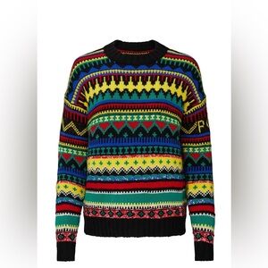 Polo Ralph Lauren Black Multicolor Fair Isle Knit Sweater